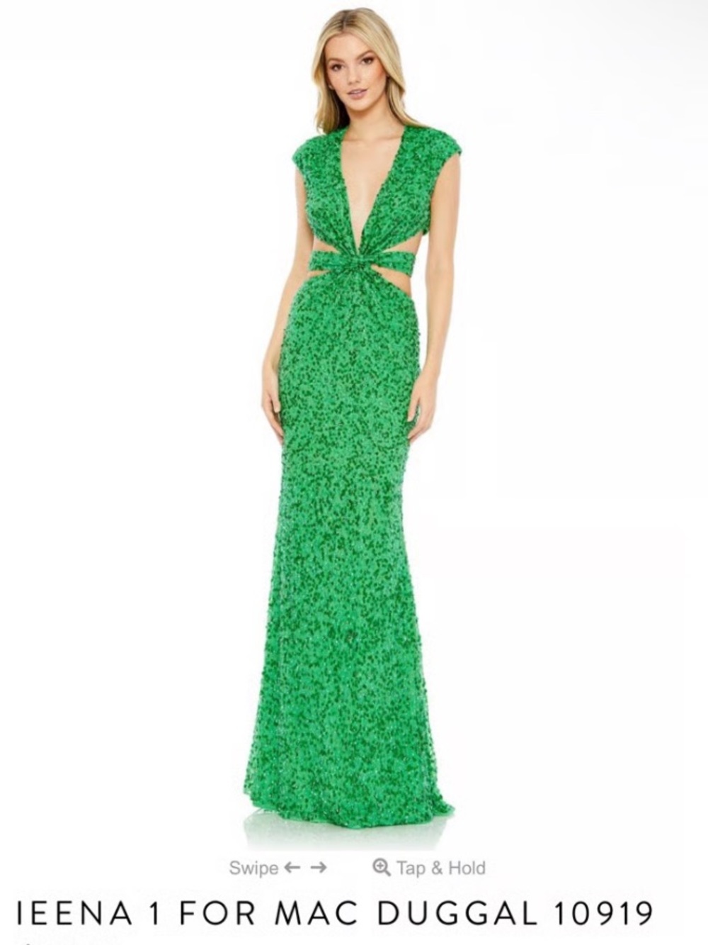 Mac Duggal Emerald Green Sequin Gown